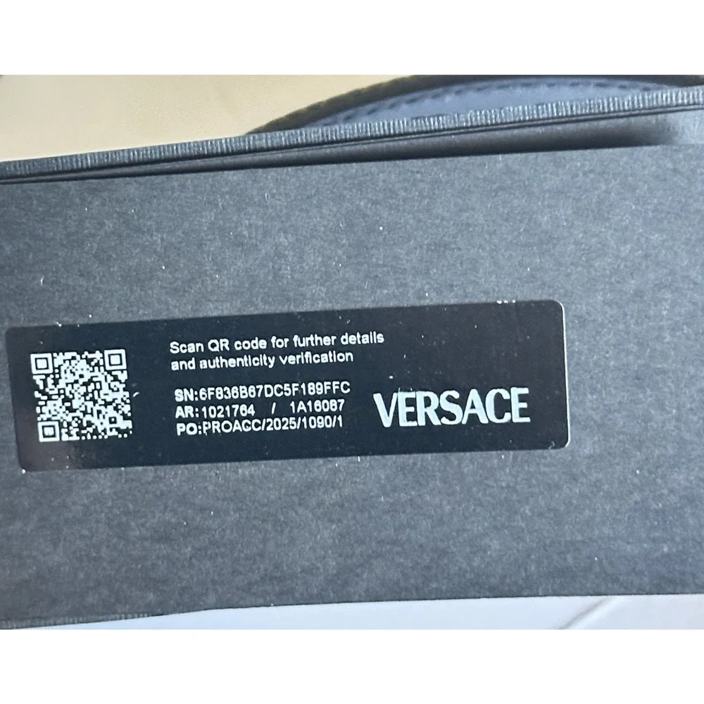 Versace Medusa-Buckle Greca Calf Leather Green/Black Belt 85 (34) 1021764 NWT